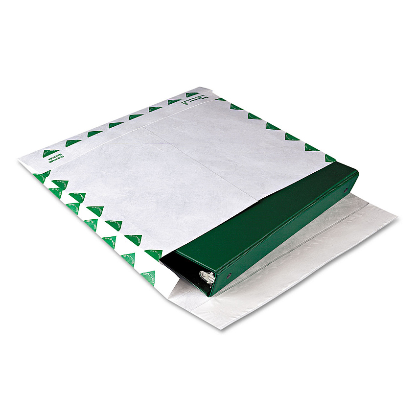 Survivor Heavy 18 lb Tyvek Open End Expansion Mailers, First Class, #13 1/2, Square Flap, Redi-Strip Closure, 10 x 13, White, 100/CT (R4440)