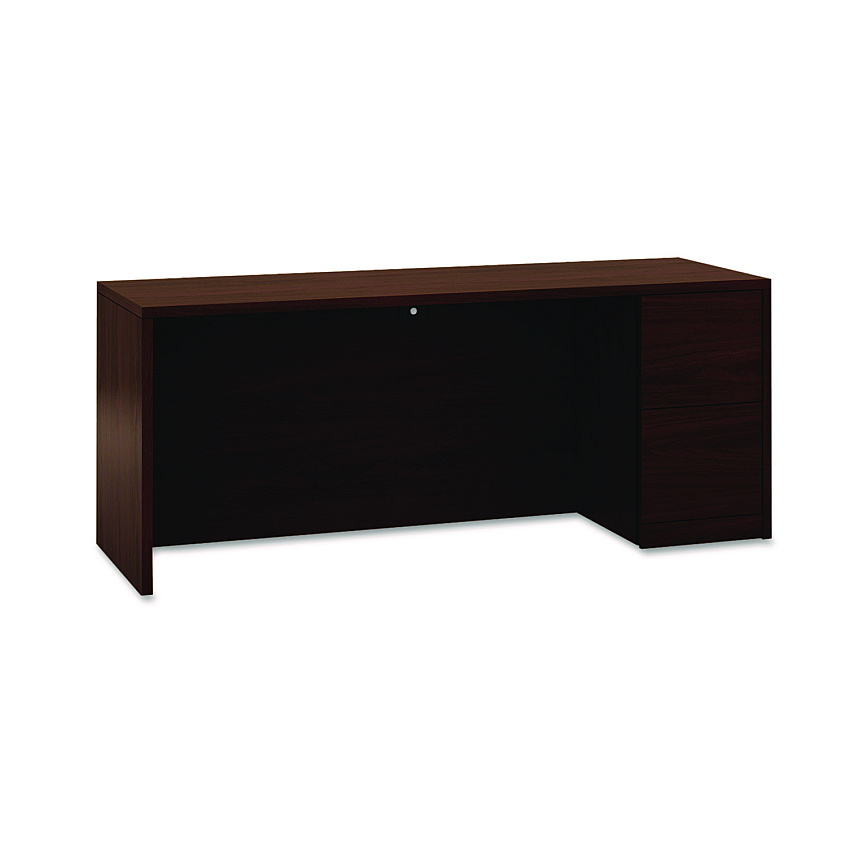 HON 10500 Series Full-Height Left Pedestal Credenza, 72w x 24d x 29.5h, Mahogany (105904LNN)