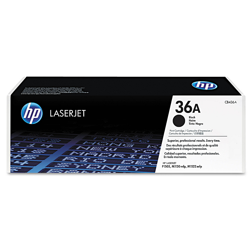 HP 36A, (CB436A) Black Original LaserJet Toner Cartridge