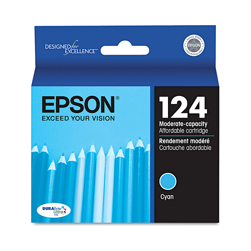 Epson T124220-S (124) DURABrite Ultra Ink, Cyan