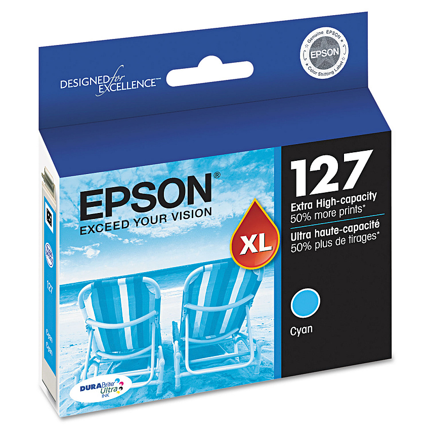 Epson T127220-S (127) DURABrite Ultra Extra High-Yield Ink, Cyan
