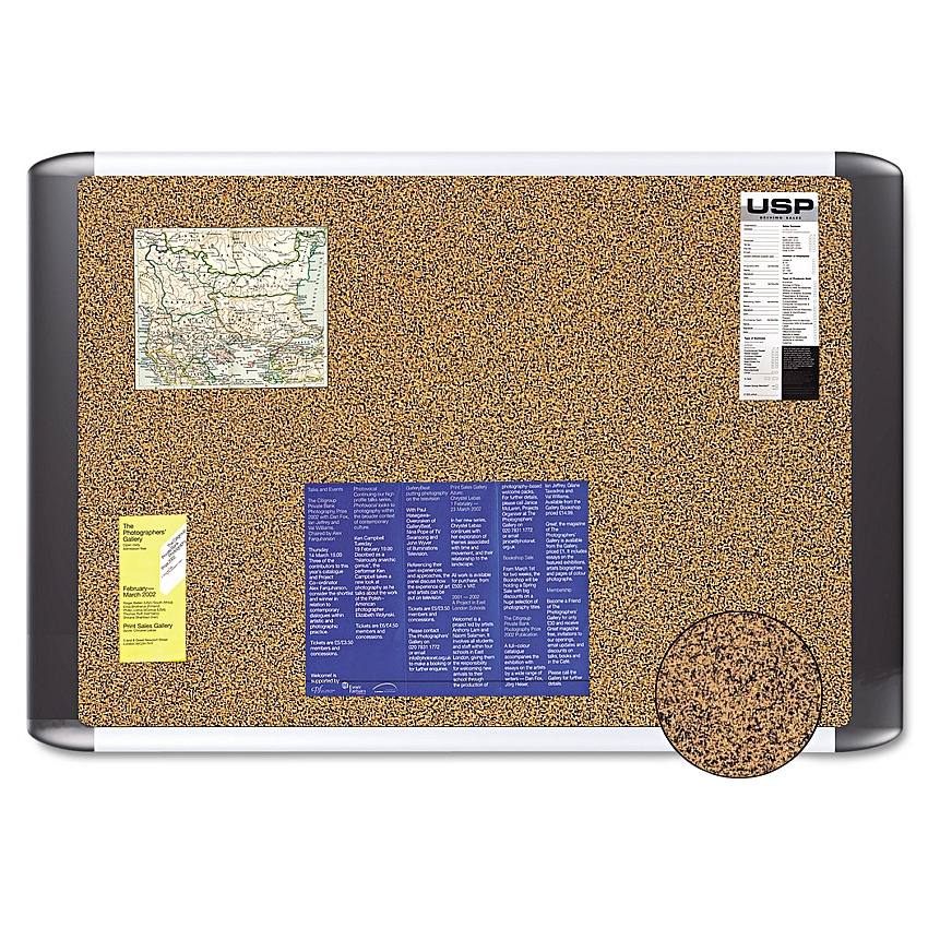 MasterVision Tech Cork Board, 72 x 48, Tan Surface, Silver/Black Aluminum Frame (MVI270501)