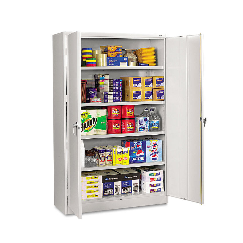 Tennsco Assembled Jumbo Steel Storage Cabinet, 48w x 24d x 78h, Light Gray (J2478SULGY)