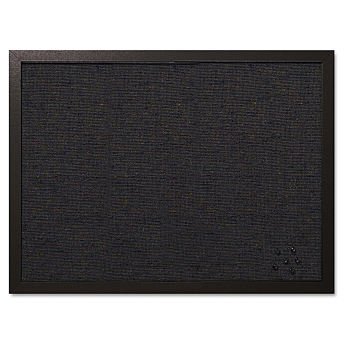 MasterVision Designer Fabric Bulletin Board, 24 x 18, Black Surface, Black MDF Wood Frame (FB0471168)