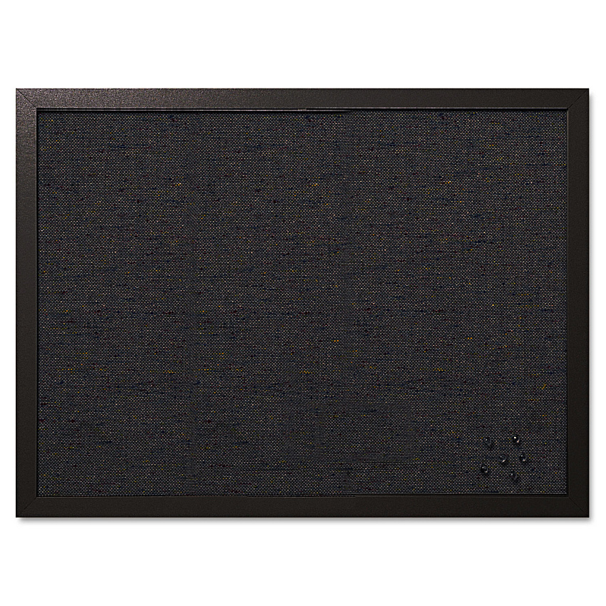 MasterVision Designer Fabric Bulletin Board, 24 x 18, Black Surface, Black MDF Wood Frame (FB0471168)