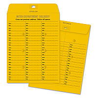 Quality Park Brown Kraft Redi-Tac Box-Style Interoffice Envelope, #97, Two-Sided Three-Column Format, 10 x 13, Brown Kraft, 100/Box (63666)