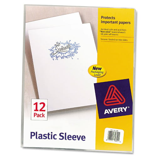 Avery Clear Plastic Sleeves Polypropylene Letter 12/Pack