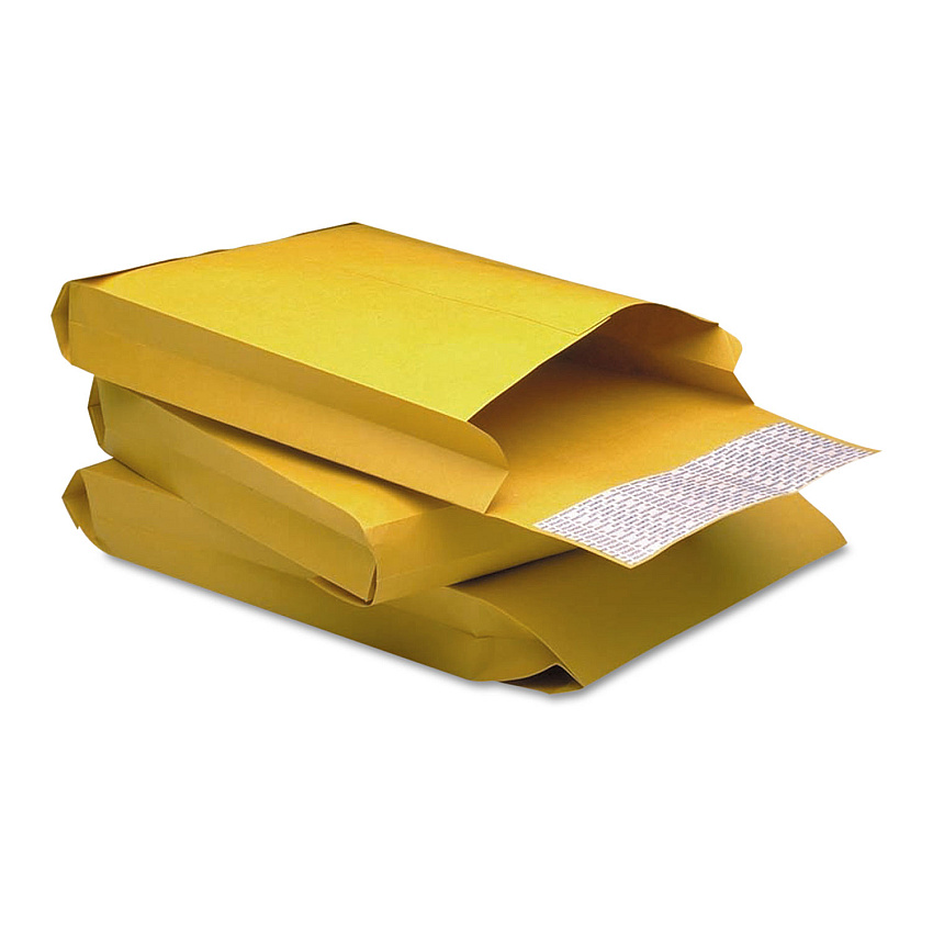 Quality Park Redi-Strip Kraft Expansion Envelope, #10 1/2, Square Flap, Redi-Strip Adhesive Closure, 9 x 12, Brown Kraft, 25/Pack (93334)