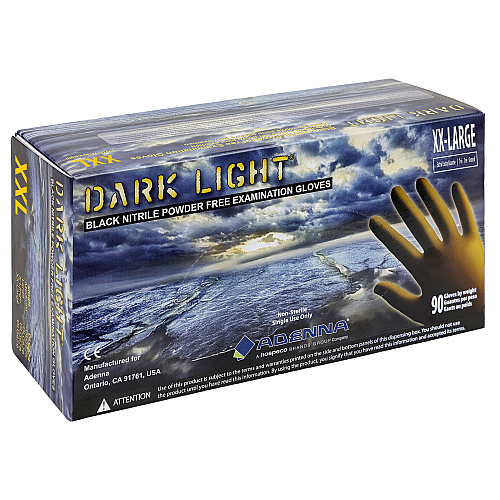 Dark Light Nitrile Powder Free 9 Mil Exam Gloves Black 2xl, Case Of 900 (DLG679)