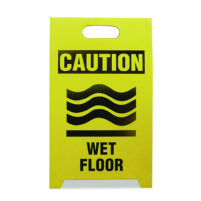 See All Economy Floor Sign, 12 x 14 x 20, Yellow/Black, 2/Pack (TPCWET)