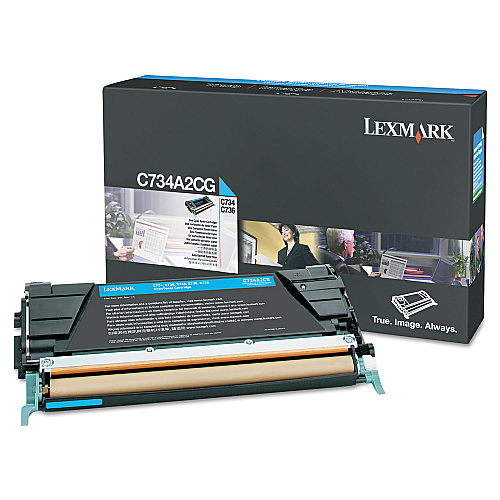 Lexmark C734A2CG Toner, 6,000 Page-Yield, Cyan