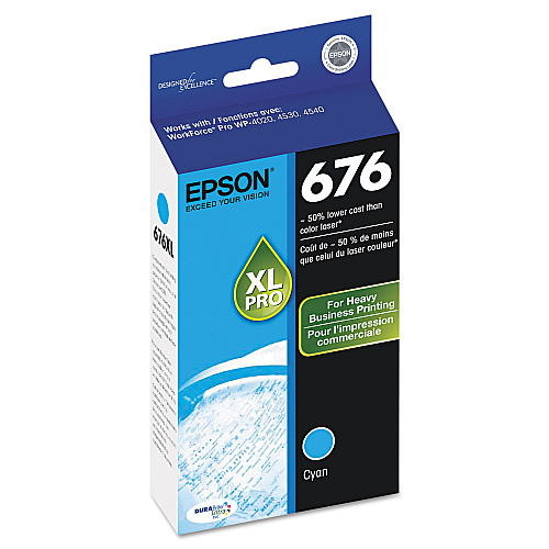Epson T676XL220-S (676XL) High-Yield Ink, 2,400 Page-Yield, Cyan