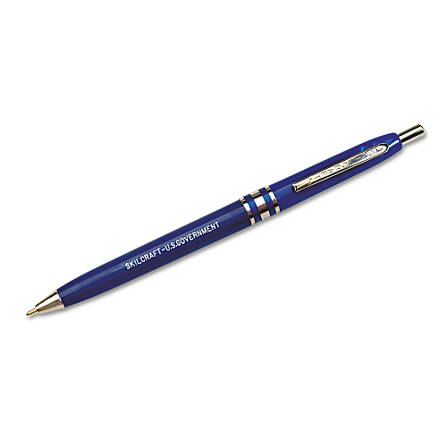 AbilityOne 7520013322833, SKILCRAFT U.S. Government Ballpoint Pen, Retractable, Medium 1 mm, Blue Ink, Blue Barrel, Dozen