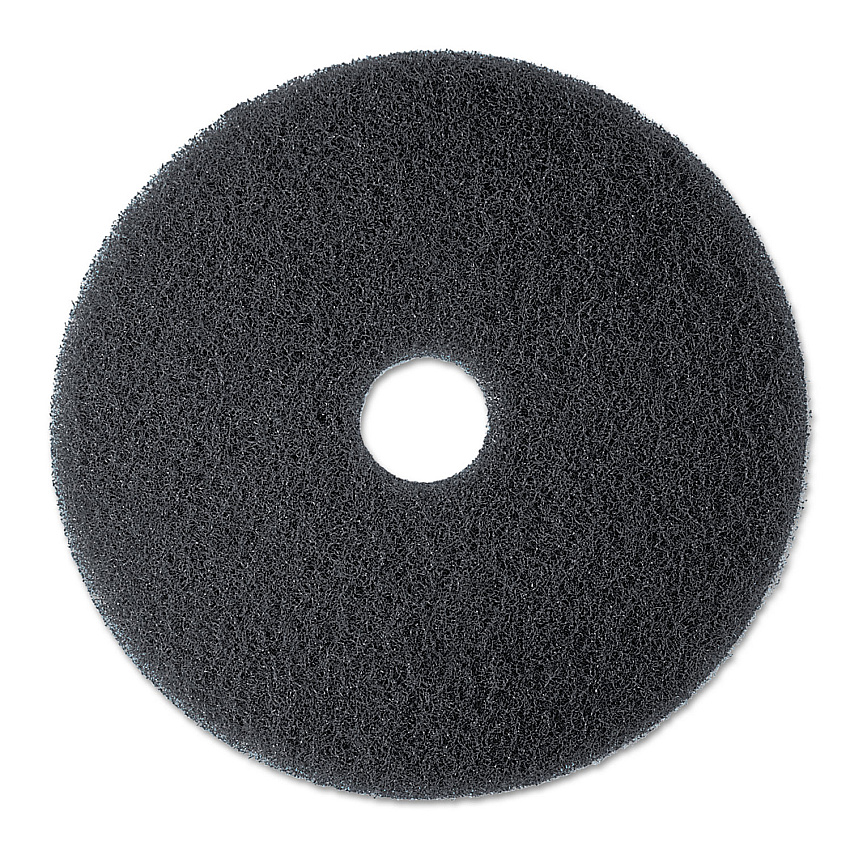 3M Low-Speed High Productivity Floor Pads 7300, 19" Diameter, Black, 5/Carton (08277)