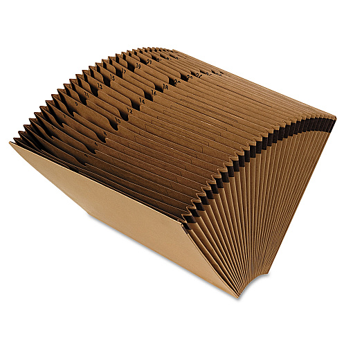 AbilityOne 7520002861723, SKILCRAFT Expanding File 1-31, 15" Expansion, 31 Sections, 2/5-Cut Tabs, Letter Size, Brown