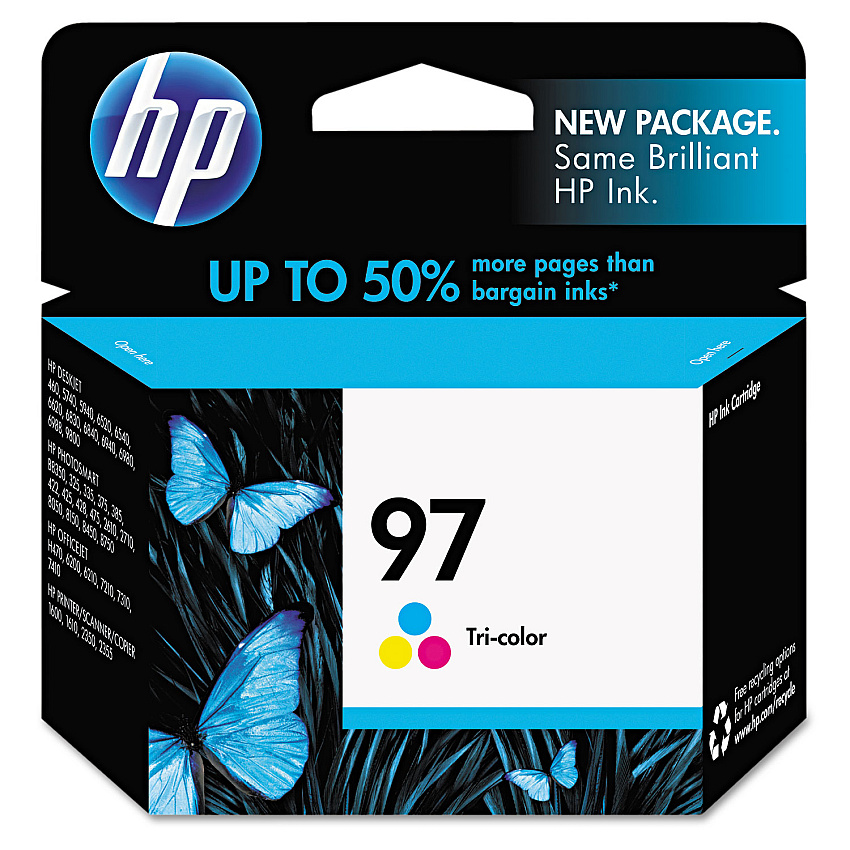 HP 97, (C9363WN) Tri-Color Original Ink Cartridge