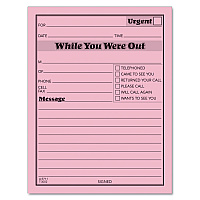 TOPS Pink Message Pad, One-Part (No Copies), 4.25 x 5.5, 50 Forms/Pad, 12 Pads/Pack (3002P)