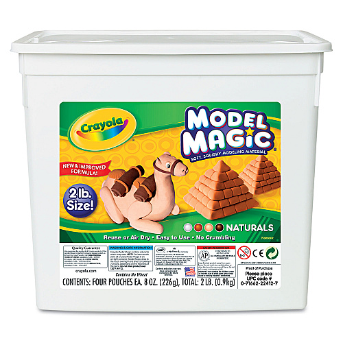 Crayola Model Magic Modeling Compound, 8 oz Packs, 4 Packs, Assorted Natural Colors, 2 lbs (232412)
