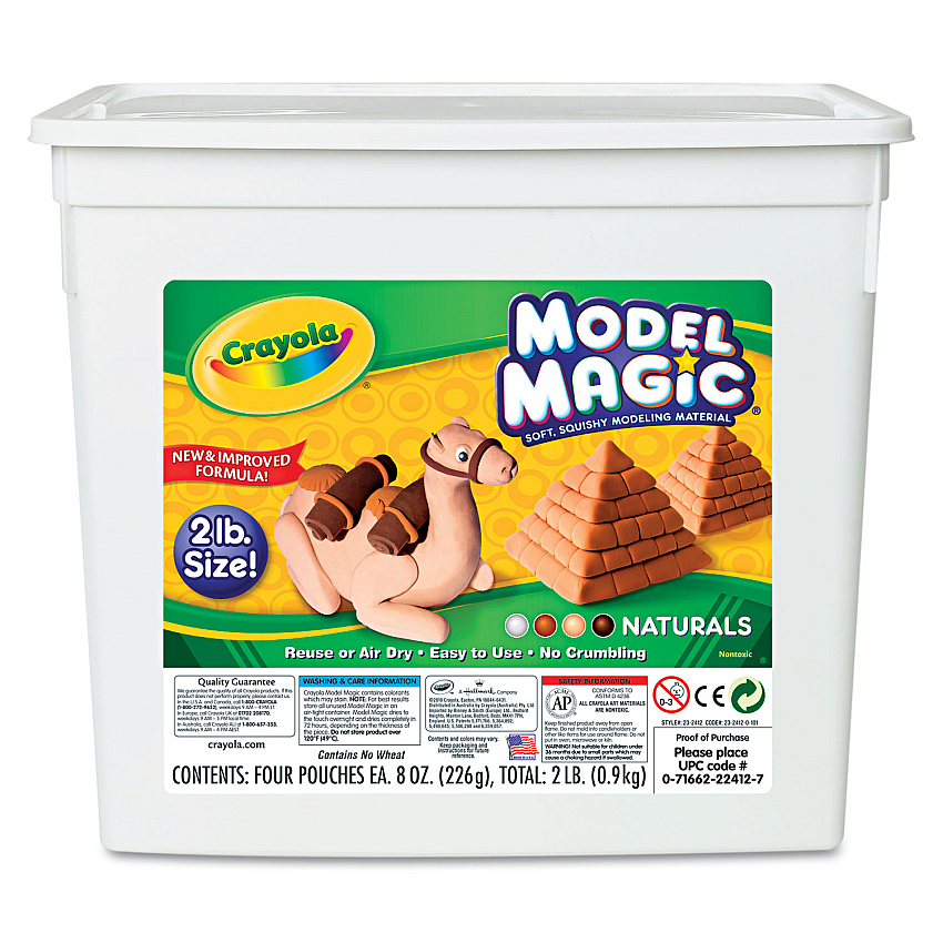 Crayola Model Magic Modeling Compound, 8 oz Packs, 4 Packs, Assorted Natural Colors, 2 lbs (232412)