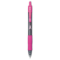 Pilot G2 Premium Breast Cancer Awareness Gel Pen, Retractable, Fine 0.7 mm, Black Ink, Smoke/Pink Barrel, 2/Pack (31331)