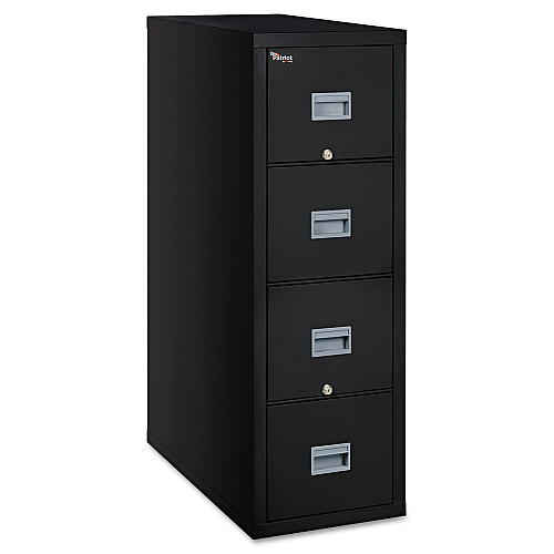 FireKing Patriot Insulated Four-Drawer Fire File, 17.75w x 31.63d x 52.75h, Black (4P1831CBL)