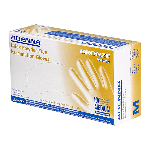 Bronze Latex Powder Free 5.5 Mil Exam Gloves White Med, Case Of 1000 (BRZ645)