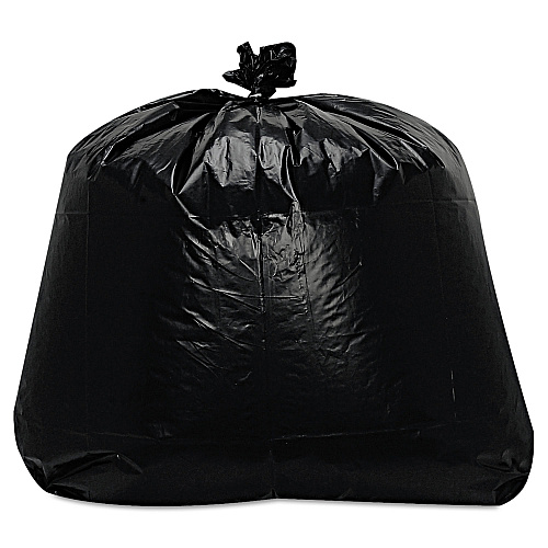 Trinity Plastics Low-Density Can Liners, 56 gal, 1.6 mil, 43" x 47", Black, Flat Pack, 100/Carton (ML4347X)