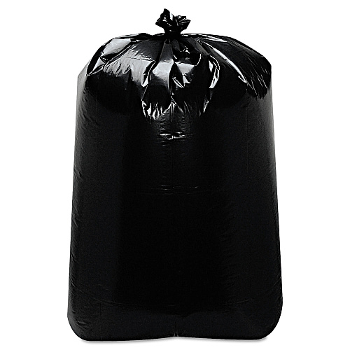 Trinity Plastics Low-Density Can Liners, 60 gal, 1.6 mil, 22" x 58", Black, Flat Pack, 100/Carton (ML3858X)