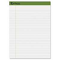 Earthwise by Ampad Recycled Writing Pad, Wide/Legal Rule, Politex Sand Headband, 40 White 8.5 x 11.75 Sheets, 4/Pack (40102)
