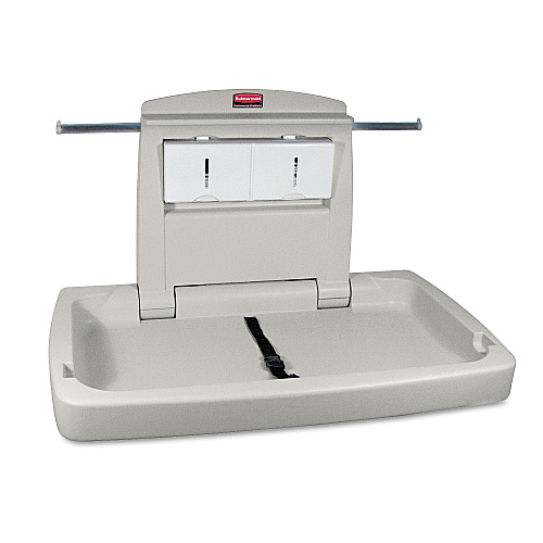 Rubbermaid Commercial Sturdy Station 2 Baby Changing Table, 33.5 x 21.5, Platinum (781888)