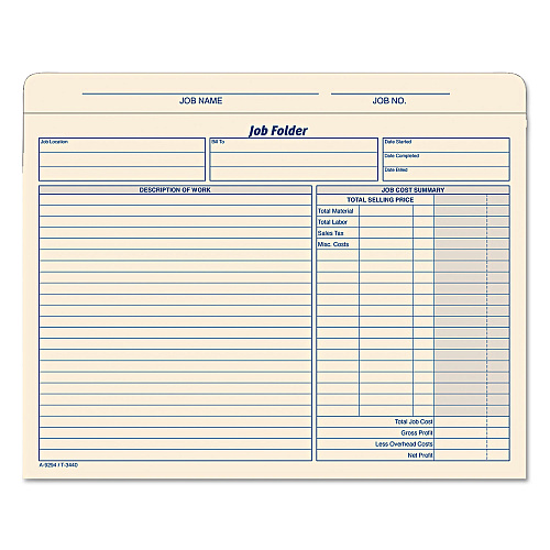TOPS Job Folder, Straight Tabs, Letter Size, Manila, 20/Pack (3440)