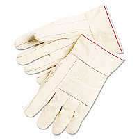 1,000 Series Canvas Double Palm And Hot Mill Gloves, Men's, Pvc Dots, Dozen