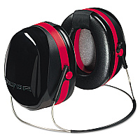 3M E-A-R Peltor OPTIME 105 Behind-The-Head Earmuffs, 29 dB NRR, Red/Black (H10B)