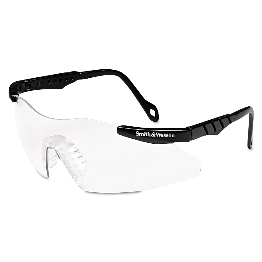 Smith & Wesson Magnum 3G Safety Glasses, Mini Black Frame, Clear Lens (19822)