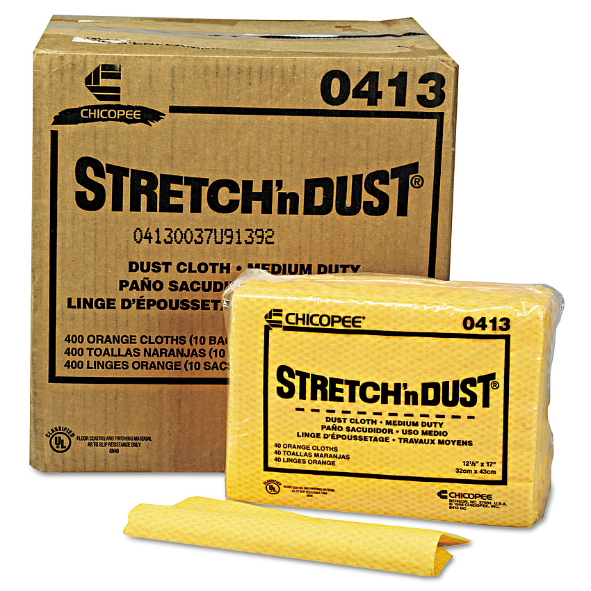 Chix Stretch 'n Dust Cloths, 12.6 x 17, Yellow, 40/Pack, 10 Packs/Carton (0413)