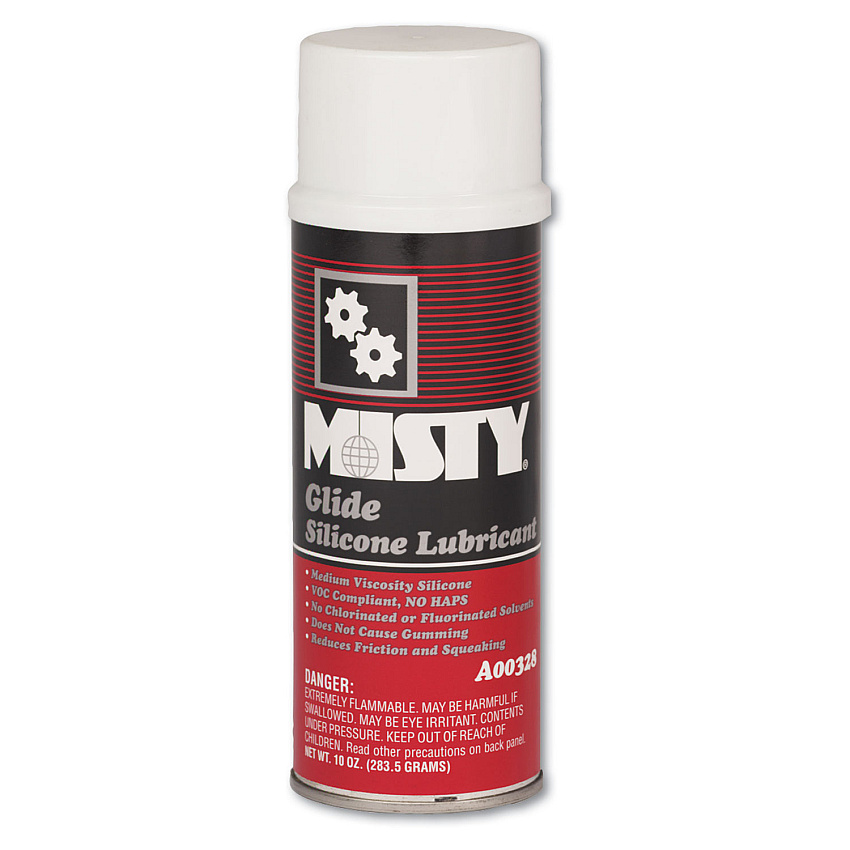 Misty Glide Silicone Lubricant, Unscented, 10 oz Aerosol Can, 12/Carton (1033570)