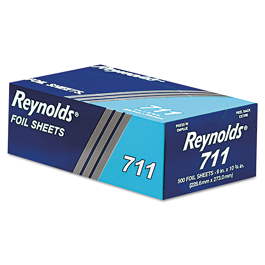 Reynolds Pop-Up Interfolded Aluminum Foil Sheets, 9 x 10.75, 500 Sheets/Box, 6 Boxes/Carton (711)
