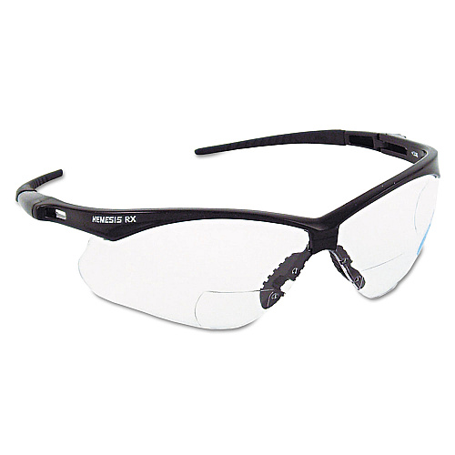 KleenGuard V60 Nemesis Rx Reader Safety Glasses, Black Frame, Clear Lens, +1.0 Diopter Strength (28618)
