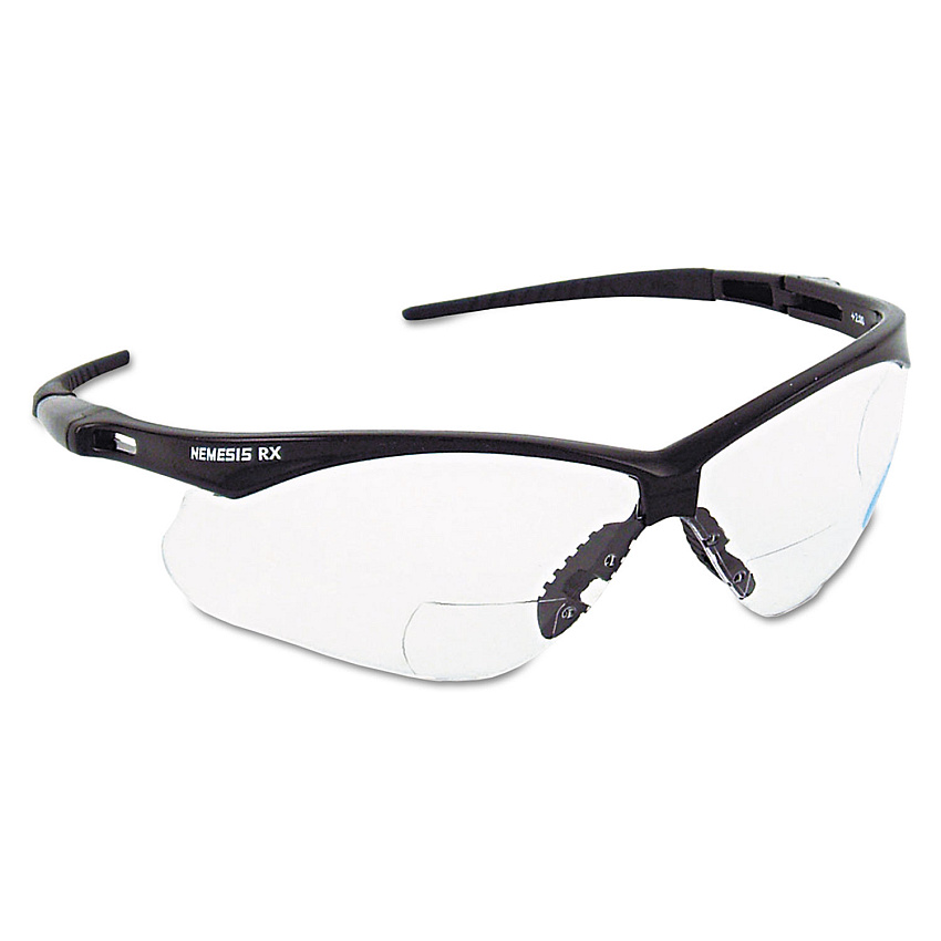 KleenGuard V60 Nemesis Rx Reader Safety Glasses, Black Frame, Clear Lens, +1.0 Diopter Strength (28618)