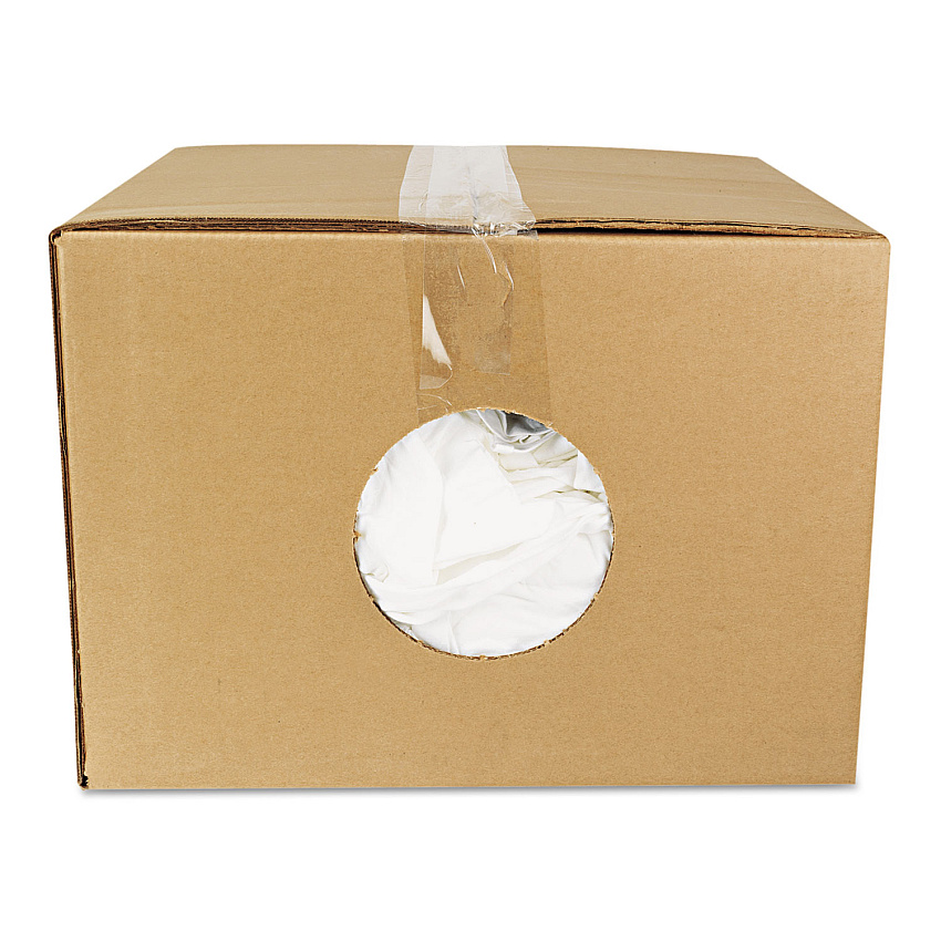 HOSPECO New Bleached White T-Shirt Rags, 25 Pounds/Bag (45525)