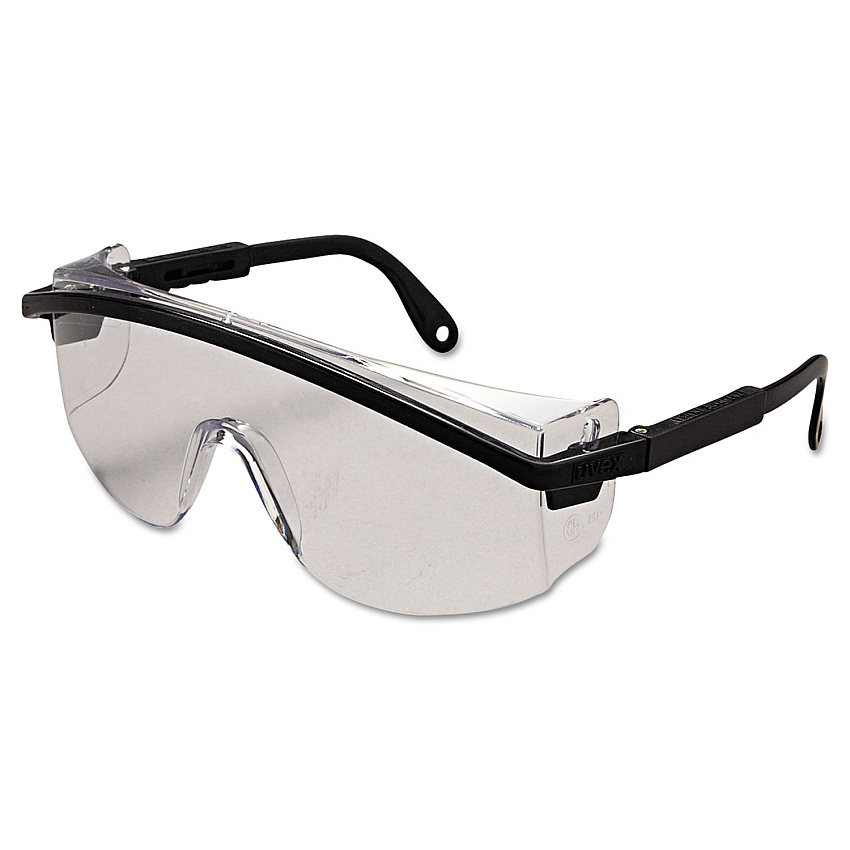 Uvex Astrospec 3000 Eyewear S135, Black Half Frame OTG, Clear Single Lens