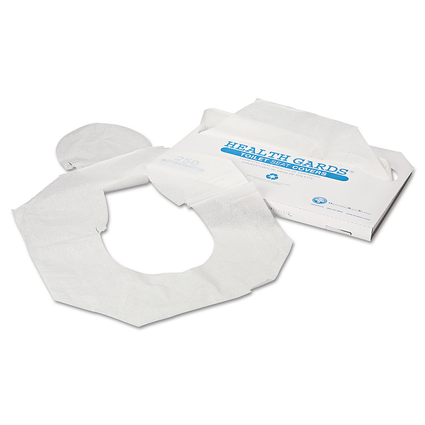 HOSPECO Health Gards Toilet Seat Covers, Half-Fold, 14.25 x 16.5, White, 250/Pack, 4 Packs/Carton (HG1000)