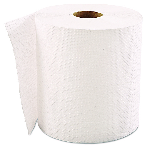 GEN Hardwound Roll Towels, 1-Ply, 8" x 600 ft, White, 12 Rolls/Carton (GENHWTWHI)