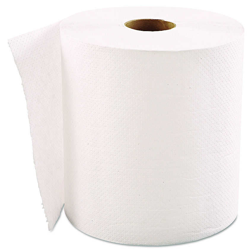 GEN Hardwound Roll Towels, 1-Ply, 8" x 600 ft, White, 12 Rolls/Carton (GENHWTWHI)