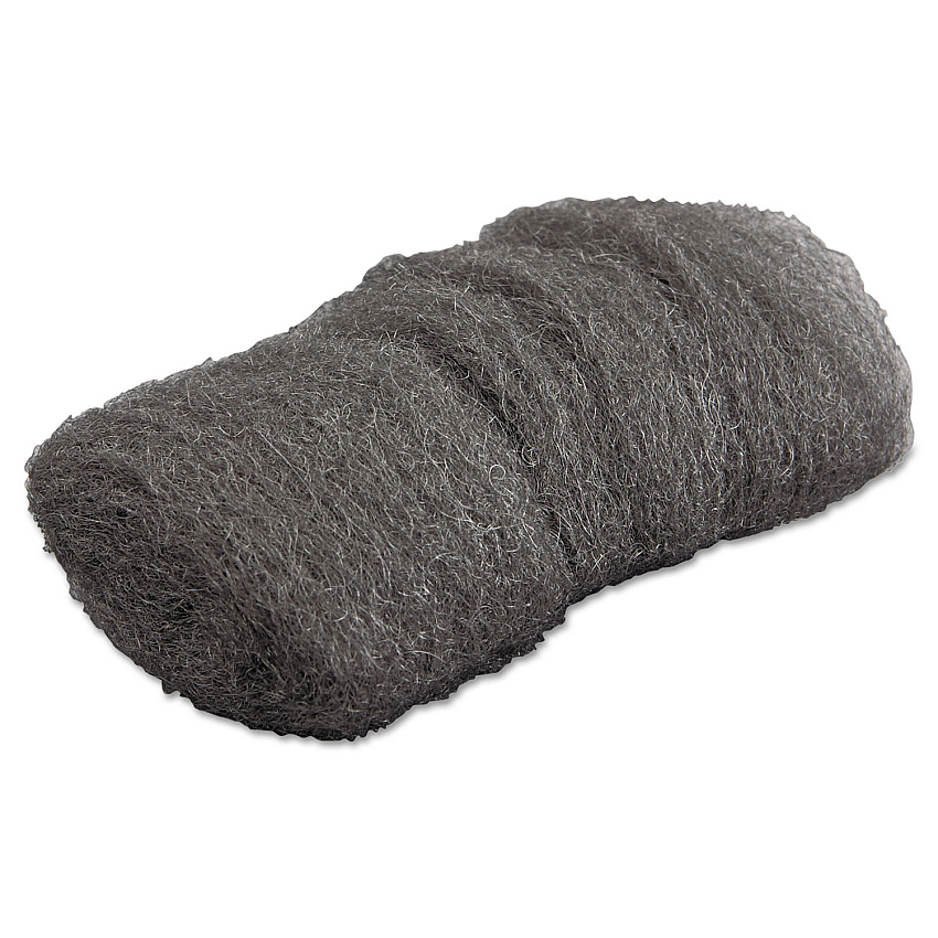 GMT Industrial-Quality Steel Wool Hand Pads, #000 Extra Fine, Steel Gray, 16 Pads/Sleeve, 12 Sleeves/Carton (117001)