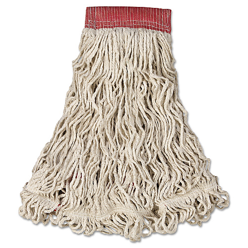 Rubbermaid Swinger Loop Wet Mop Head, Large, Cotton/Synthetic, White, 6/Carton (C153WHI)