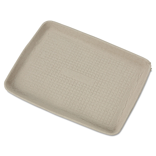 Chinet StrongHolder Molded Fiber Food Trays, 1-Compartment, 9 x 12 x 1, Beige, Paper, 250/Carton (20815)