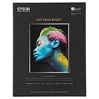Epson Hot Press Bright Fine Art Paper, 17 mil, 8.5 x 11, Smooth Matte White, 25/Pack (S042327)