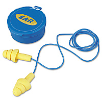 3M E-A-R UltraFit Multi-Use Earplugs, Corded, 25NRR, Yellow/Blue, 50 Pairs (3404002)