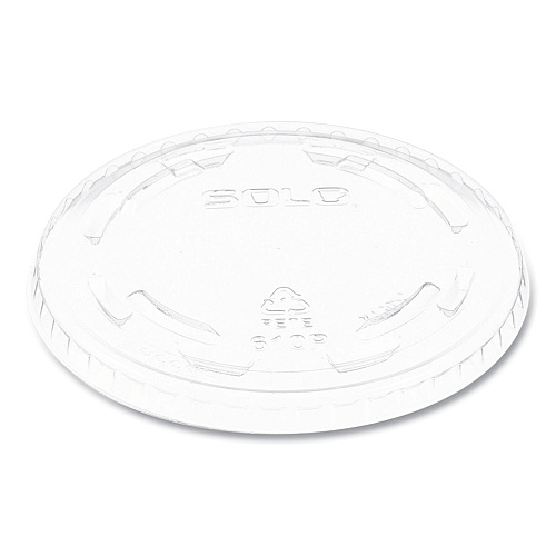 Dart Plastic Flat Cold Cup Lid, No Straw Slot, Fits 9 oz to 10 oz Cold Cups, Plastic, Clear, 1,000/Carton (610TP)